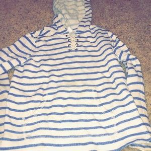 Blue and white striped old navy pullover